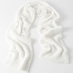 UO Fuzzy Furry Scarf - White